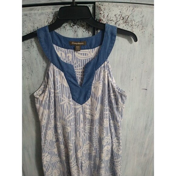 Tommy Bahama V-neck Sleeveless Dress Medium Floral Boho Beachy Feminine Cottage - Picture 2 of 10